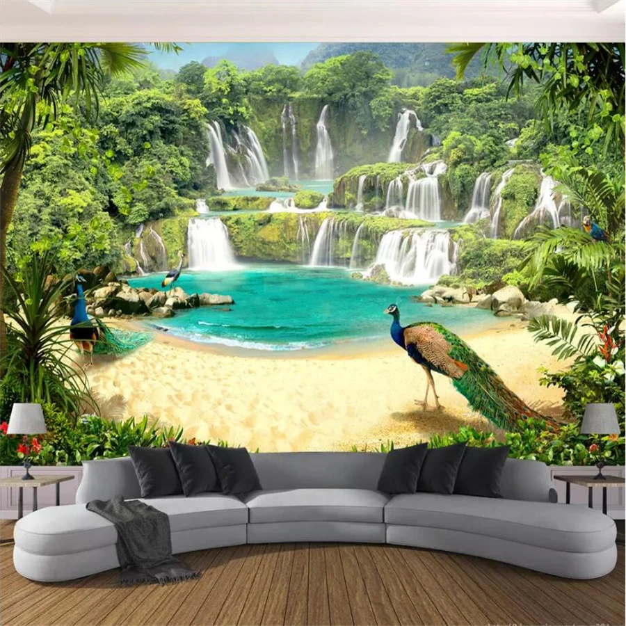 

wellyu papel de parede Custom wallpaper 3d photo murals waterfall lake scenery 3d living room bedroom TV background wall paper