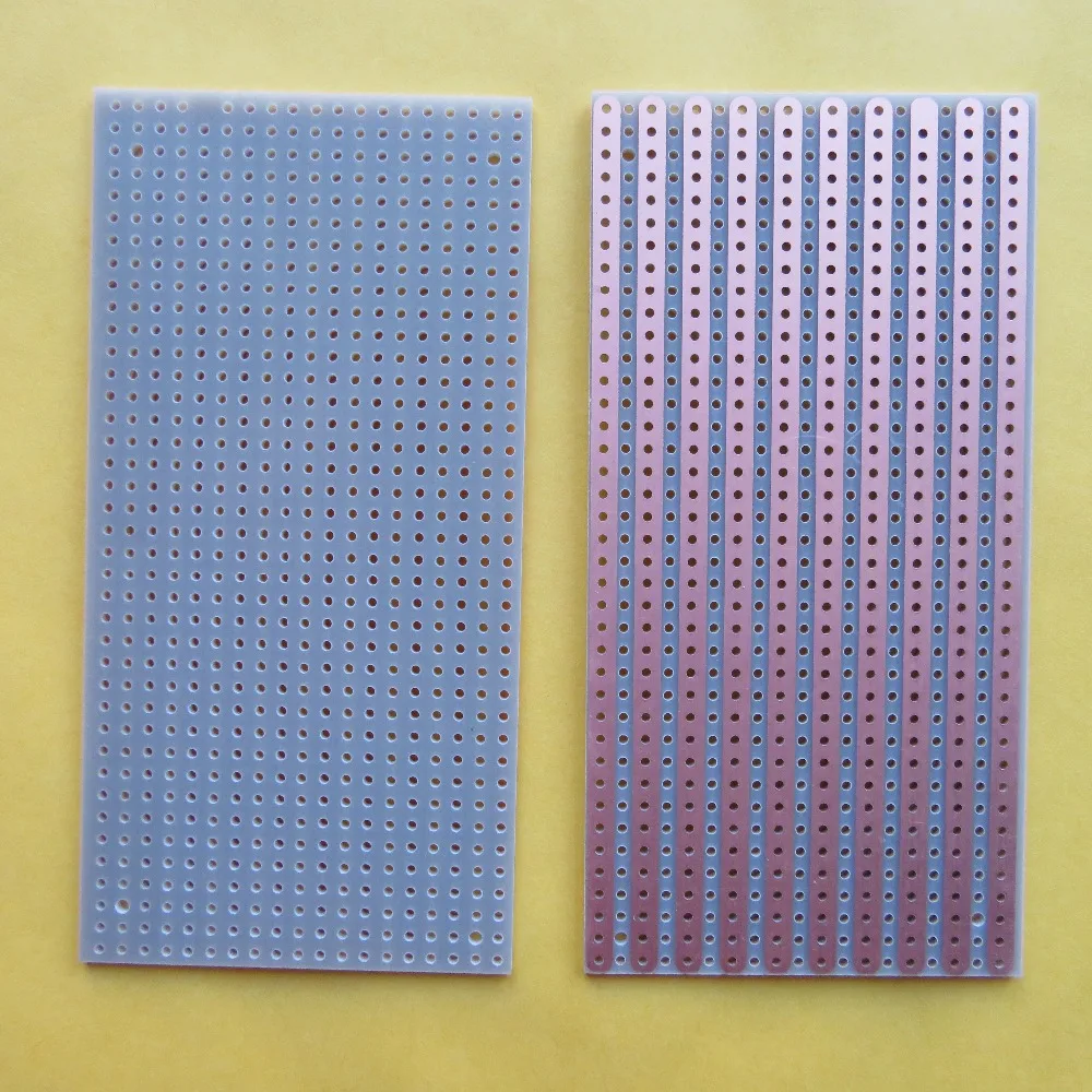 2 sztuki FR4 z włókna szklanego 5x10cm pojedyncza tablica rozdzielcza weroboardowa płytka do prototypowania papieru pcb platine leiterplatte