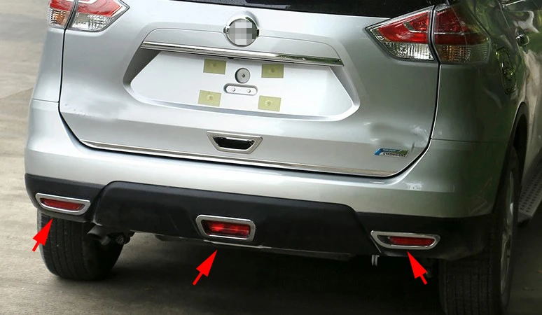 For Nissan X-Trail Rogue 2014 2015 2016 ABS Chrome Rear Fog Light and Brake Light Lamp cover trim Car Accessories Stickers