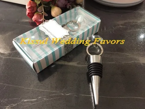 (10 Pieces/lot) Wedding and Bridal Shower Favors of Something Blue Diamond Ring Bottle Stopper Wedding Gift and Party Favors