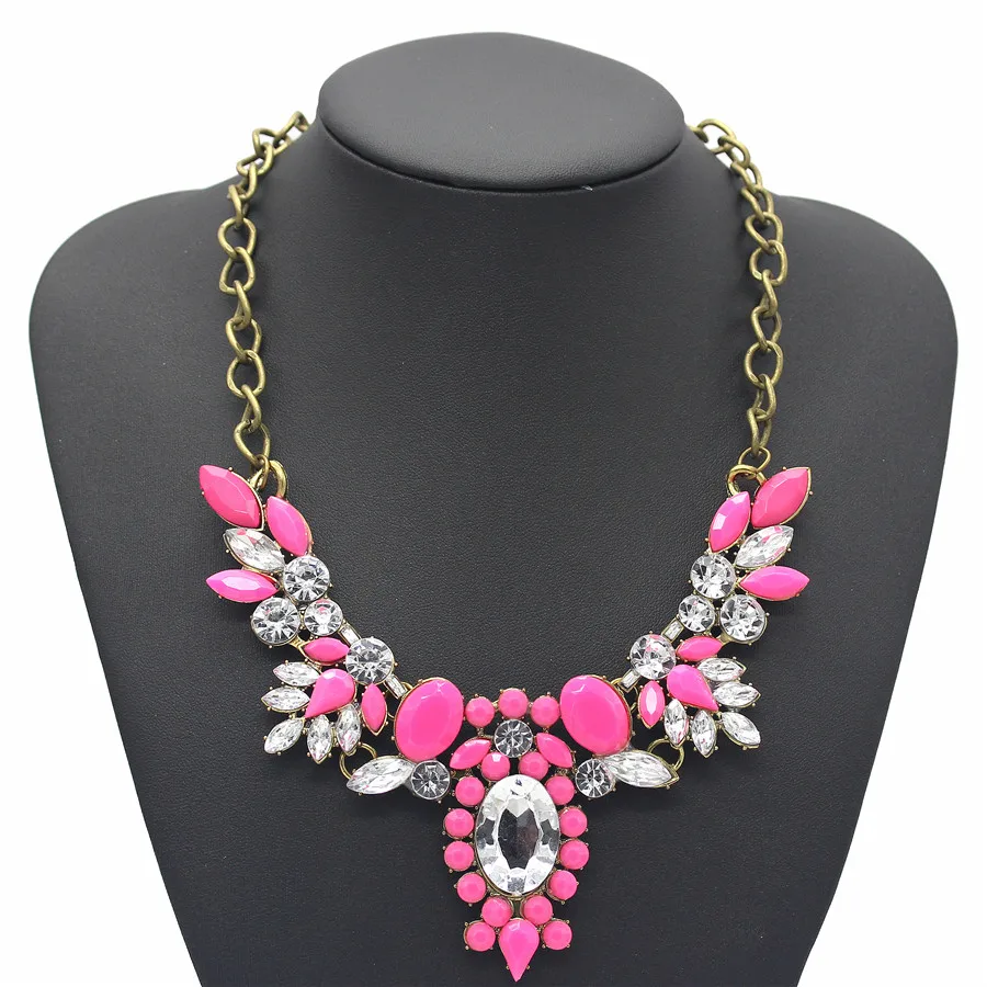 ADOLPH Jewelry Fashion 6 colors Brand Flower Choker Luxury Fashion Rhinestone Necklaces For Women 2015 New necklaces & pendants