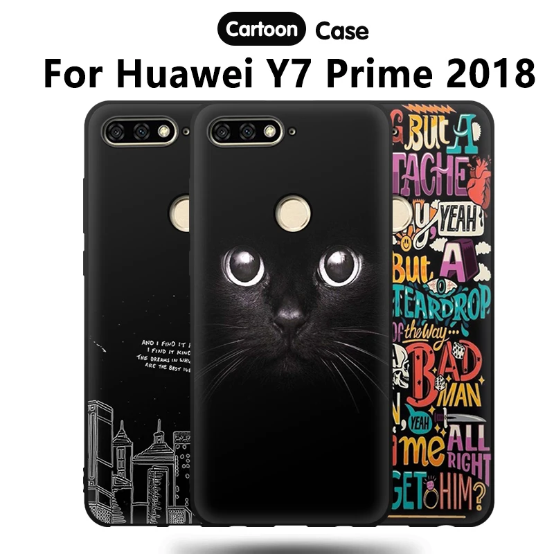 JURCHEN Case For Huawei Y7 Prime 2018 Case Soft Silicone Back Cover For Huawei Y7 Prime 2018 LDN-LX2 LDN-L21 LDN-TL10 Case Cover