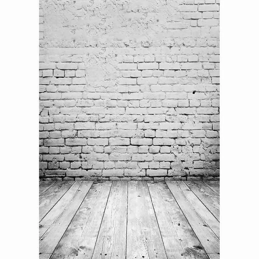 Funnytree backdrop for photographic studio gray brick wall wood floor vintage professional background photobooth photocall