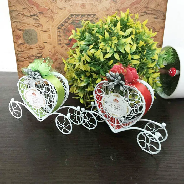 50pcs Iron romantic pumpkin carriage wedding candy box Wedding Favor and gifts  by EMS free shipping