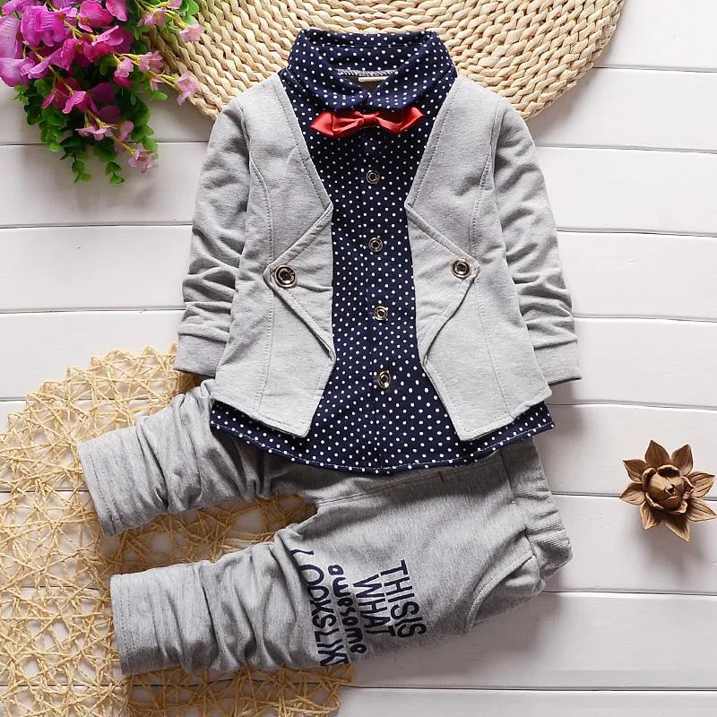 

DIIMUU 1-4 Years Baby Boy Sports Suit Clothing Sets Kids Clothes For Birthday Formal Outfits Suit Fashion Tops + Pants 2pcs