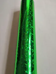 Lámina holográfica de color verde, patrón de gafas rotas E04, estampado en caliente en papel o película de transferencia de plástico, 21cm x 120m