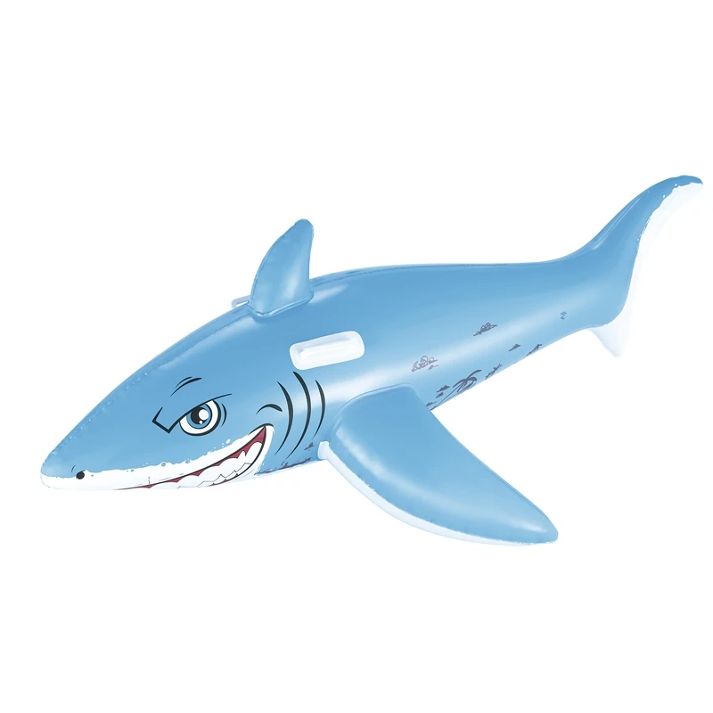 

72'' Inflatable Shark Rider With Handles Ride-on Pool Float For Kids Water Toys Swim Mattress Fun Beach Game Buoy