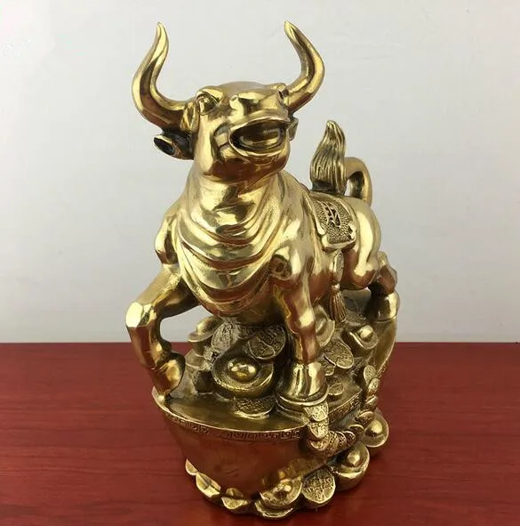 Collection fine workmanship brass wealth cattle crafts statue