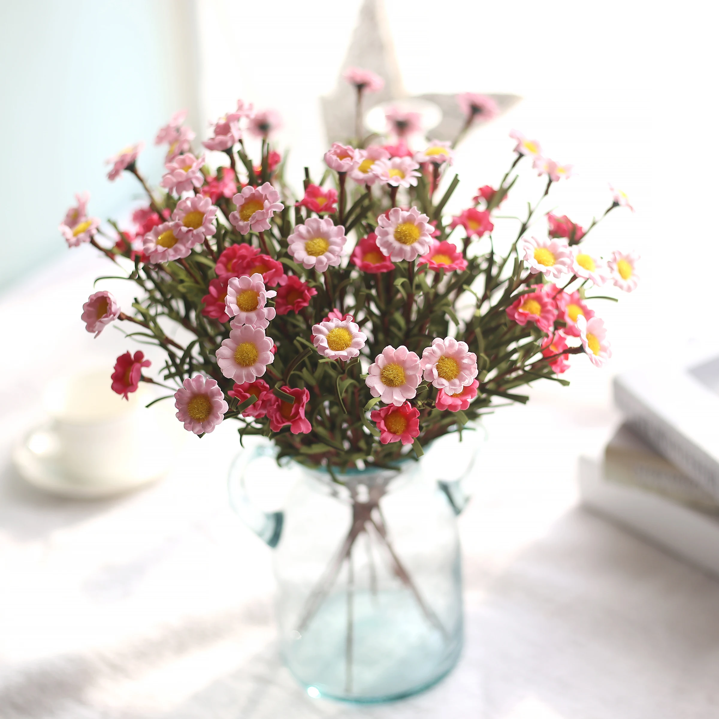 8 heads/bunch Fake Artificial small Chamomile Chrysanthemum Flowers foam fleur artificielles for Home wedding Decoration cheap