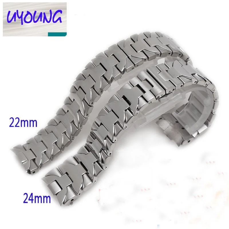 24mm High quality Solid Stainless Steel Watch Band for Panerai PAM441 PAM111 Series Strap Bracelet Men Curved Luxury brand