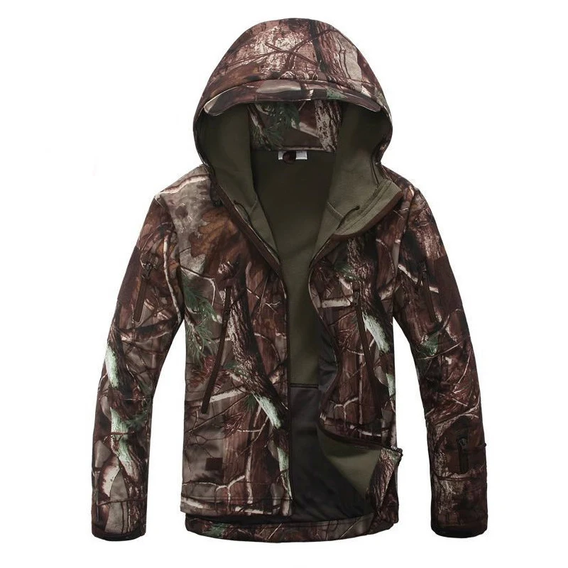 Anti-Fouling Warm Camo Coats for Men and Women Tactical Fleece Jackets Outdoor Tops Climbing Clothing Winter XS-3XL Size Camping