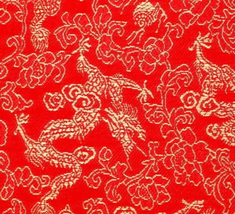 1 meter   LOW DENSITY CHINESE BROCADE FABRIC - DRAGON DESIGN - POLYESTER FABRCI - 90CM WIDTH