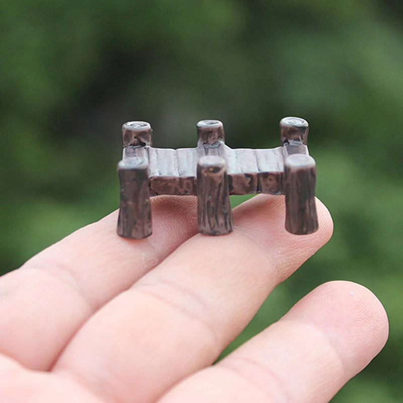 1PCS Wooden Bridge Miniatures Fairy Figurines Resin Bonsai Micro Landscape DIY Crafts Fairy Garden Decoration