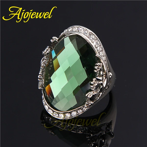Ajojewel Big Crystal Gecko Rings For Men Women Silver-color Cool Animal Designer Jewelry Finger Bijoux
