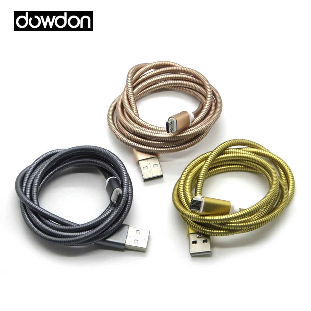 1M Stainless Steel Metal Micro USB Cable Data Cable for Samsung