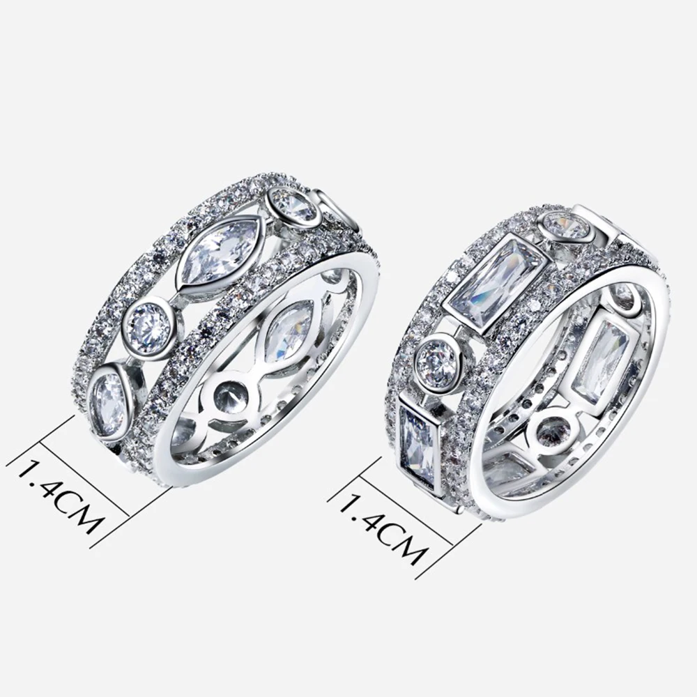 2PCS Rings/sets for best friend/sister copper metal with aaa clear crystal cubic zirconia Rings set fashion jewelry