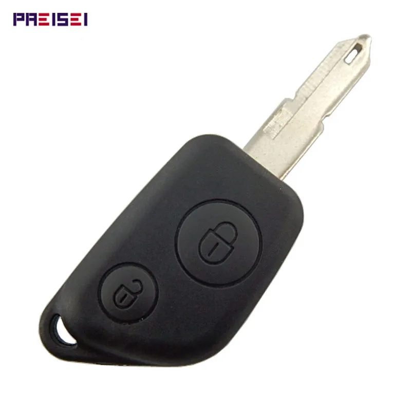 

PREISEI 10Pieces/lot Black 2 Button Car Remote Key Shells Fobs Replacements For Peugeot 106 206 No Logo