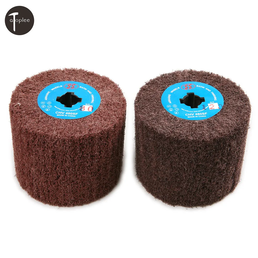 

1Pcs 80/120 Grit Non-Woven Abrasive Polishing Wheel Nylon Scouring Pad For Wire Drawing Lines Iron Aluminum Polishing Tool