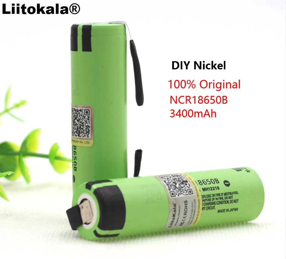 2 قطعة/الوحدة Liitokala جديد الأصلي 18650 NCR18650B قابلة للشحن ليثيوم أيون بطارية 3.7V 3400mAh بطاريات DIY النيكل