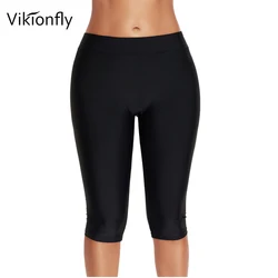 Vikionfly Plus Size Swim Shorts For Women Summer Long Leg Large Surfing Trunks Swimsuit Swimwear Bikini Bottoms Pants Beach Wear