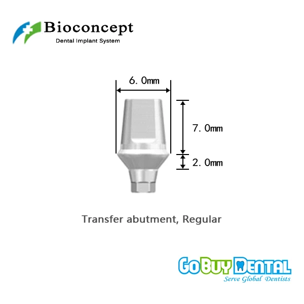 Bioconcept BV Hex Regular transfer abutment φ6.0mm, GH 2mm, H 7mm(331370)