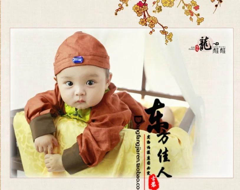 Long Wa Wa Dragon Baby 2015 New Design Lovely Cute Kids Costume for Boys Baby Clothes Full Set include Hat for boy 90-120cmH