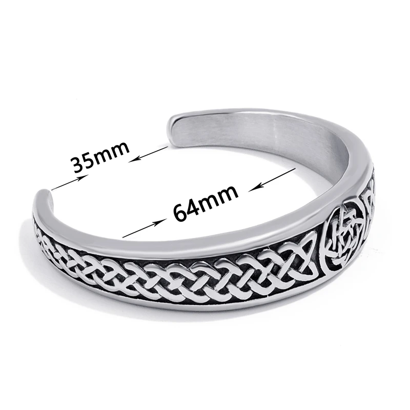 Elfasio Womens Mens Classic Celtic Knot stainless steel Bracelet with Irish Pattern Jewelry