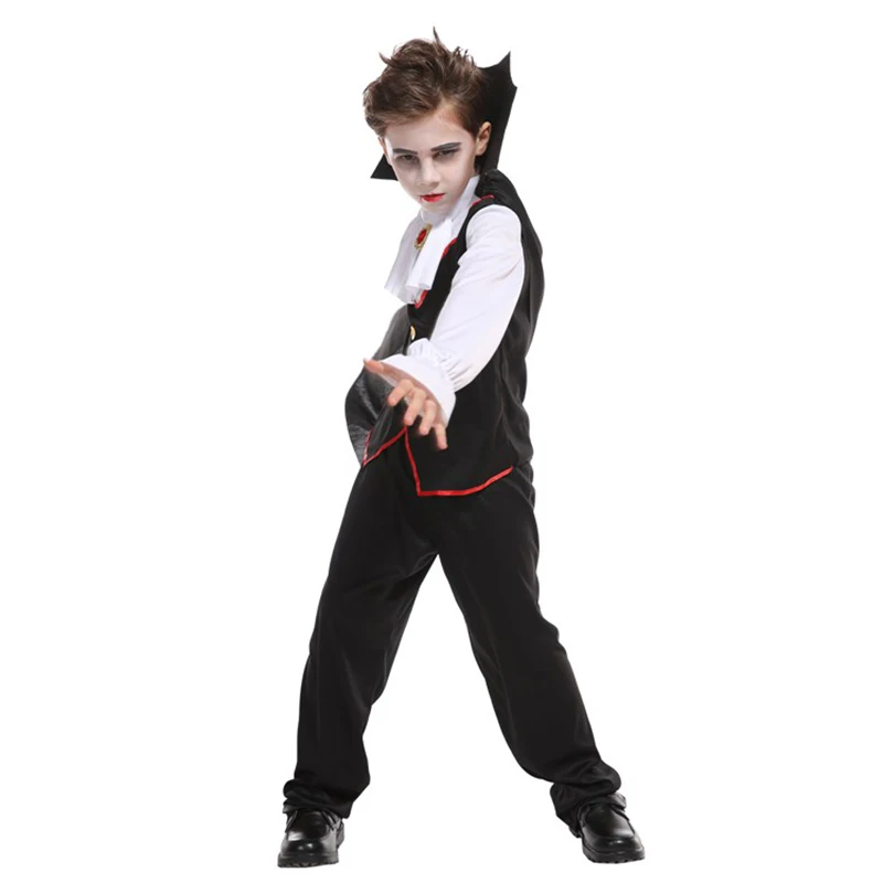 Christmas Carnival Halloween Masquerade Vampire Costumes for Kids Boys Noble Ghost Prince Fancy Dress Children Cosplay Clothes