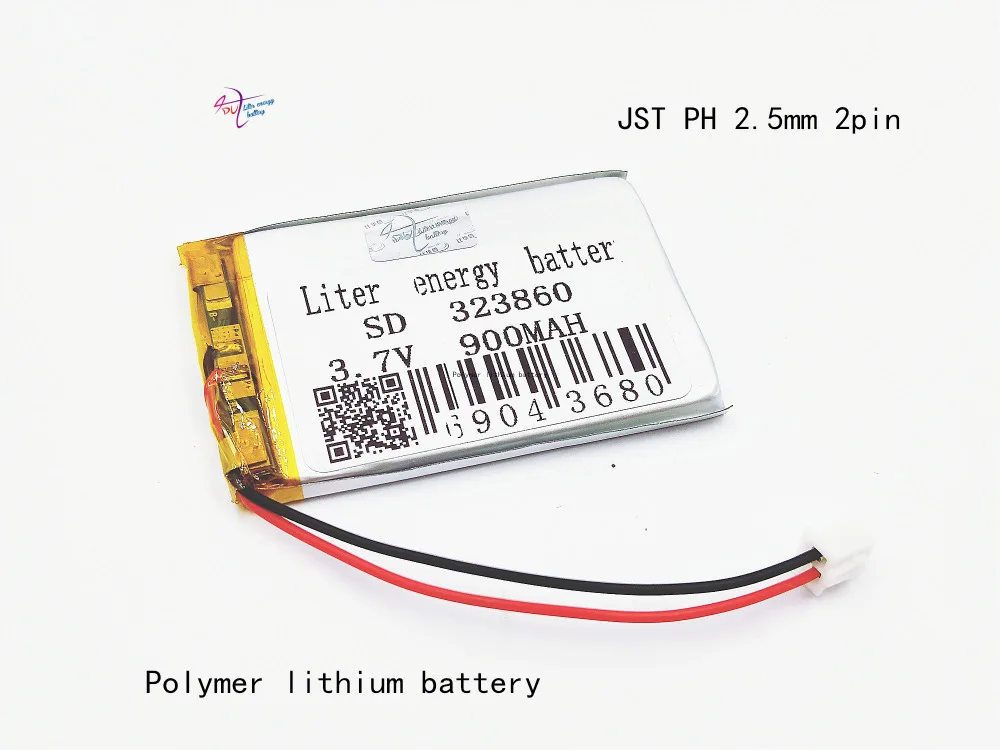 XHR-2P 2.54  900mAh in special offer 323860 3.7V lithium polymer battery 323861 point reading pen toys