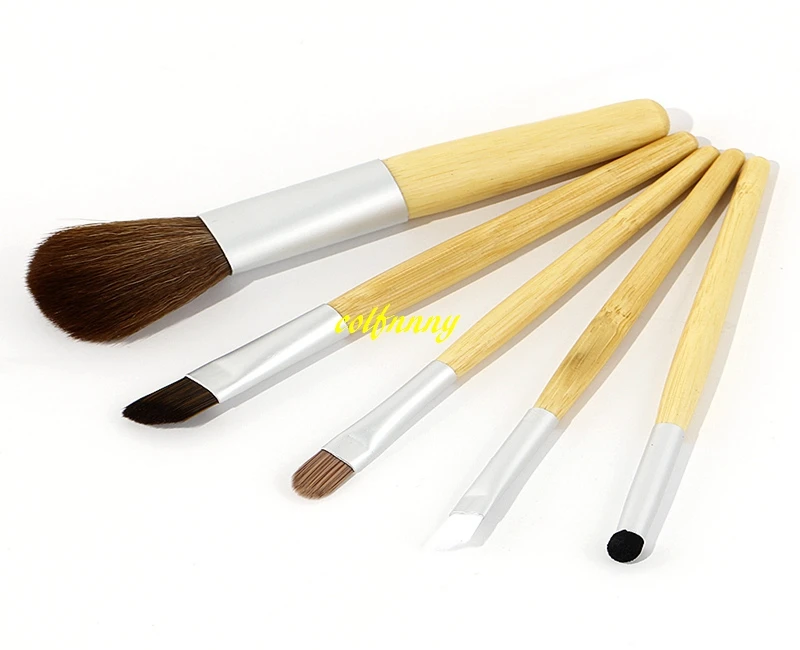 400sets/lot hot sale 5pcs Bamboo Makeup Brush Set Make Up Brushes Tools Foundation base brush