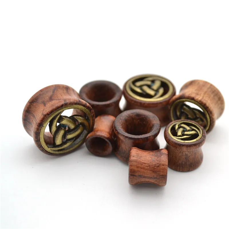 70pcs WOOD Flesh Tunnel Wooden Plug Ear DOUBLE FLARE Saddle Stretcher Expander 8mm 20mm Body piercing Jewelry wholesale