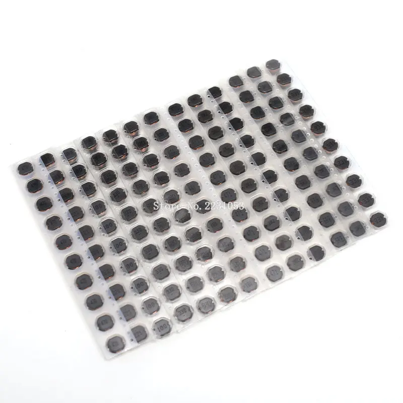 130PCS 13Values CD75 SMD Power Inductor Assortment Kit 2.2UH-470UH Chip Inductors High Quality CD75 Wire Wound Chip