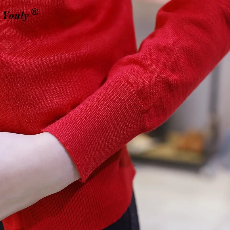 Solid candy Colors Sweater Women Cardigan Knitted Sweater Coat Long Sleeve Crochet Female Casual V-Neck Woman Cardigans Tops