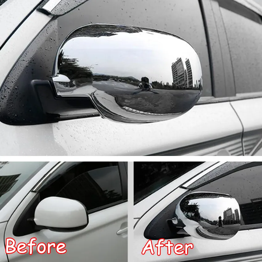 Fit For Mitsubishi Outlander 2013-2018  Car Rear View Mirror Cap Garnish Styling Cover Exterior Accessories Without Turn Light