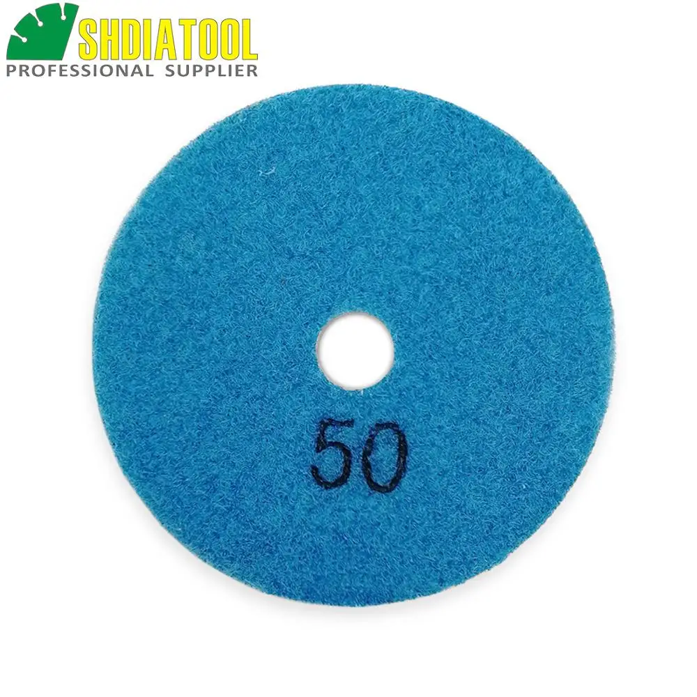 SHDIATOOL 6pcs Dia 80mm #50 Dry Polishing Pads For Granite Marble Ceramic 3inch Resin Bond Diamond Flexible Sanding Disc