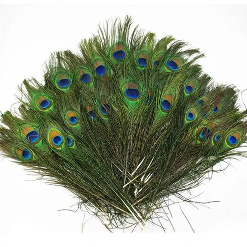 New 20PCS Natural Peacock Feather 23-30cm DIY Clothing Decoration Plumage Crafts Sewing Tools