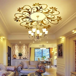 Ceiling decorations 3d acrylic mirror wall stickers flower living room decoration lighting stickers 3d wall sticker