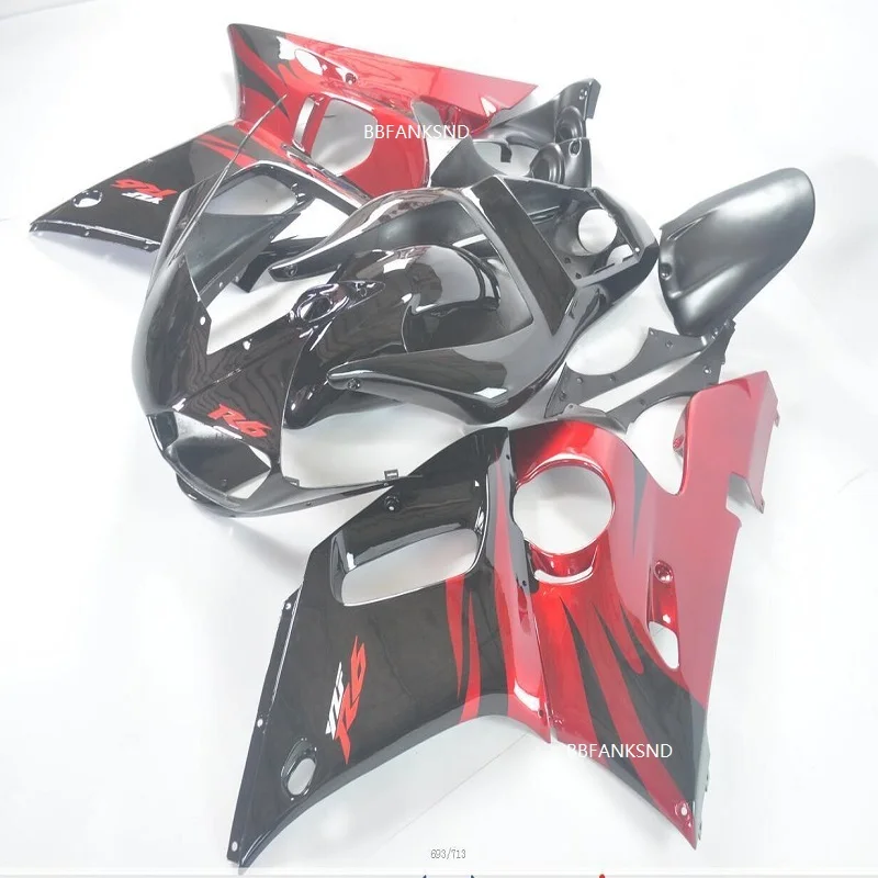 

Hot fairing kits for YAMAHA YZFR6 1998 1999 2000 2001 2002 YAMAHA red black custom fairings YZF R6 98-02