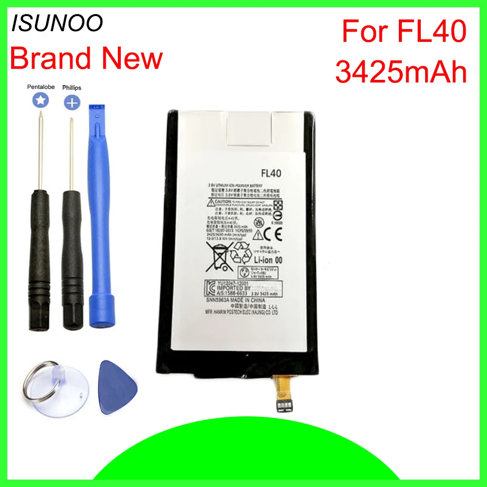 

ISUNOO 3425mAh FL40 battery for Motorola Moto X 3A Dual XT1543 XT1544 Smartphone Battery With Repair Tools