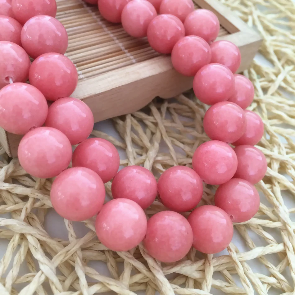 Fashion pink Rhodochrosite 4mm 6mm 8mm 10mm 12mm charms stone chalcedony round loose beads diy jewelry making 15inches GE409