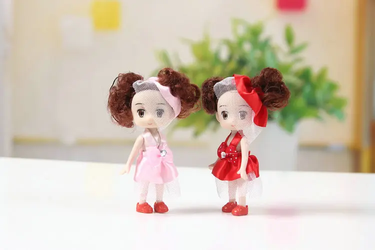 2pcs Hot fashion Cute Kids Baby  Dolls Cartoon Mini Toys Educational Gift For Girls Boys Children