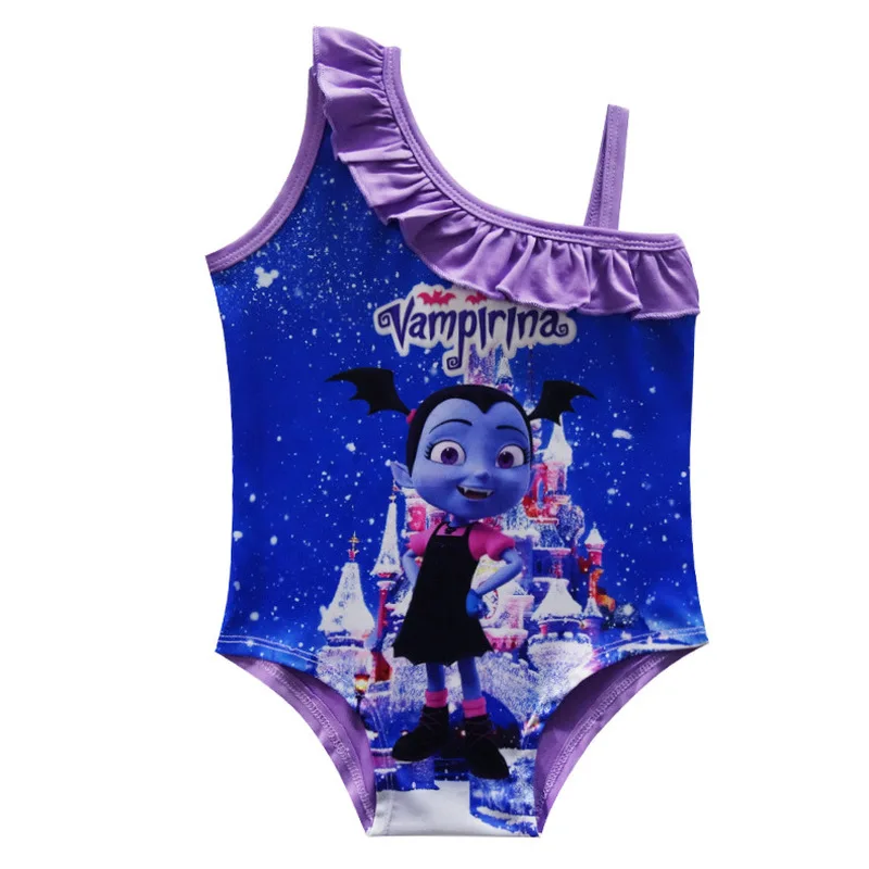 2018 nowy szlafrok fille Vampirina dziewczyny sukienka vaiana Bikini one piece Swim Bow wear dzieci mops dzieci trolle sukienka stroje kąpielowe