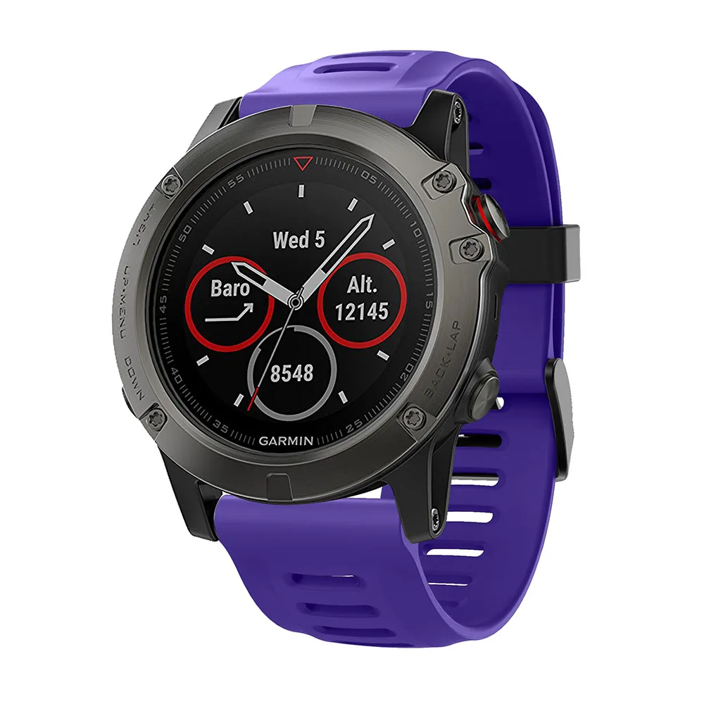 Pulseira de silicone para relógio garmin fenix, substituição de pulseira macia para relógio garmin fenix 3 hr 5x plus 6x 6x pro