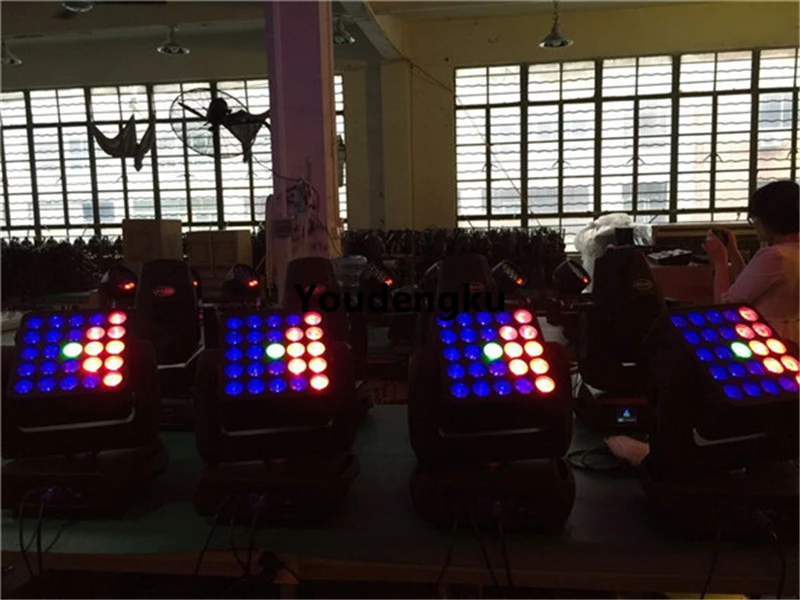 4 pieces DMX512 stage King Panel Matrix 5x5 led movinghead 25pcs x 10w 4 in 1 led matrix moving head beam light