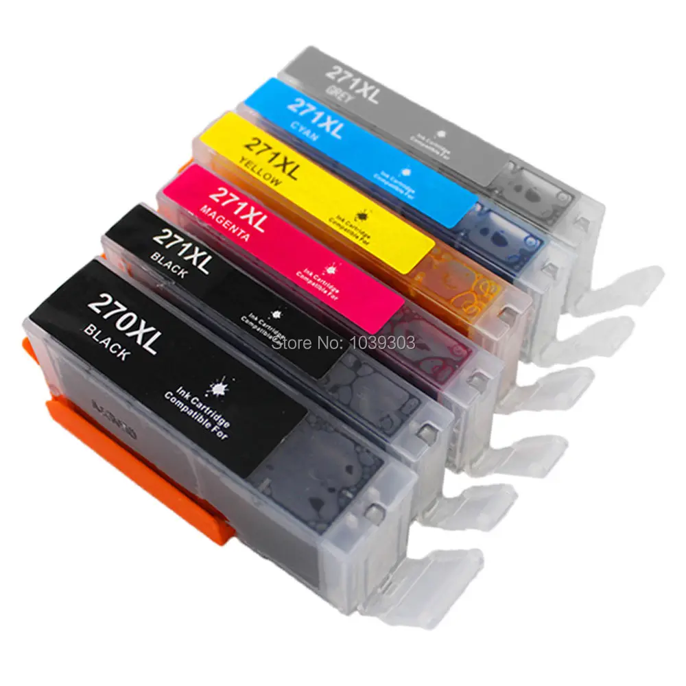 

6x Compatible Ink Cartridge for Canon PGI-270XL CLI-271XL PIXMA MG5720 MG5721 MG5722 MG6820 MG6821 MG6822 MG7720 Printer Show In