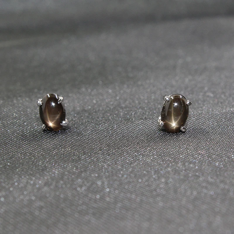 CoLife Jewelry 4*6mm Natural Star Light Sapphire Earrings 925 Silver Sapphire Earrings for Office Woman Real Sapphire Jewelry