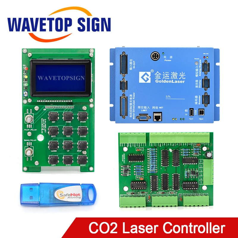 

Golden Laser Cutting Machine Mainboard Control Card Offline Card Display Control Panel Dongle Signal Conversion Board+Cable