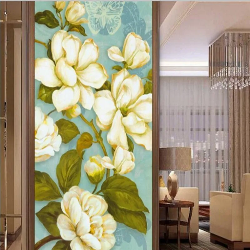 

wellyu Custom wallpaper 3d European classical oil painting orchid entrance background living room bedroom background wallpaper