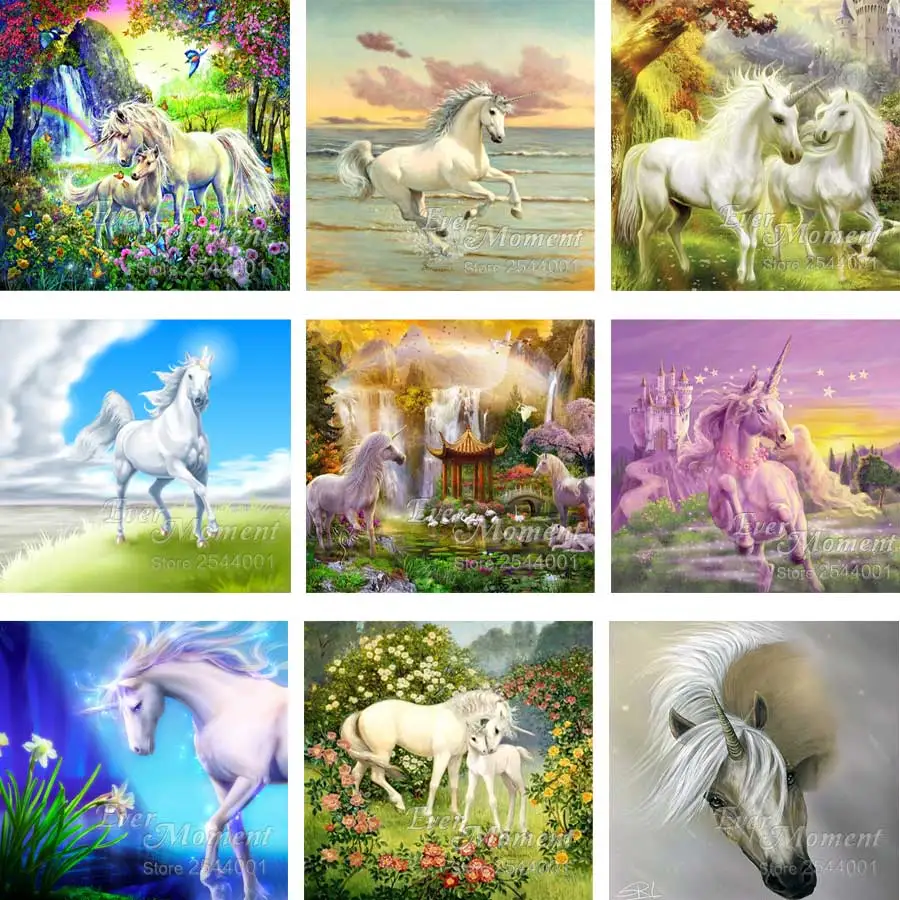 5D Diy Diamond Embroidery Diamond Mosaic Unicorn and Birds Diamond Painting Cross Stitch Wedding Decoration Wall Sticker ASF517