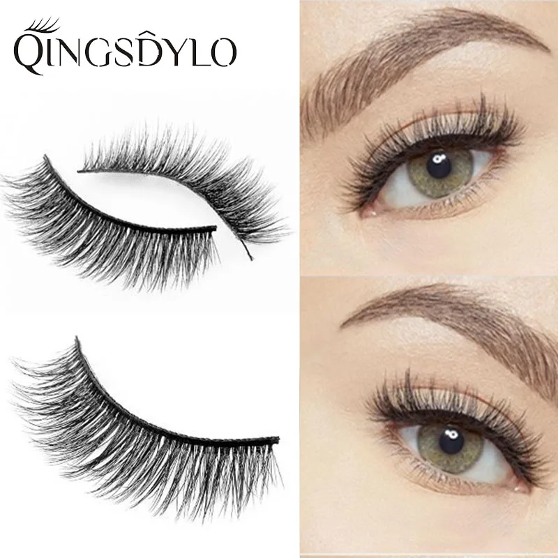 3D False Eyelashes Silk Protein Handmade False Lashes Natural Length Faux Mink Lashes Cruelty Free False Lashes Maquiagem Makeup